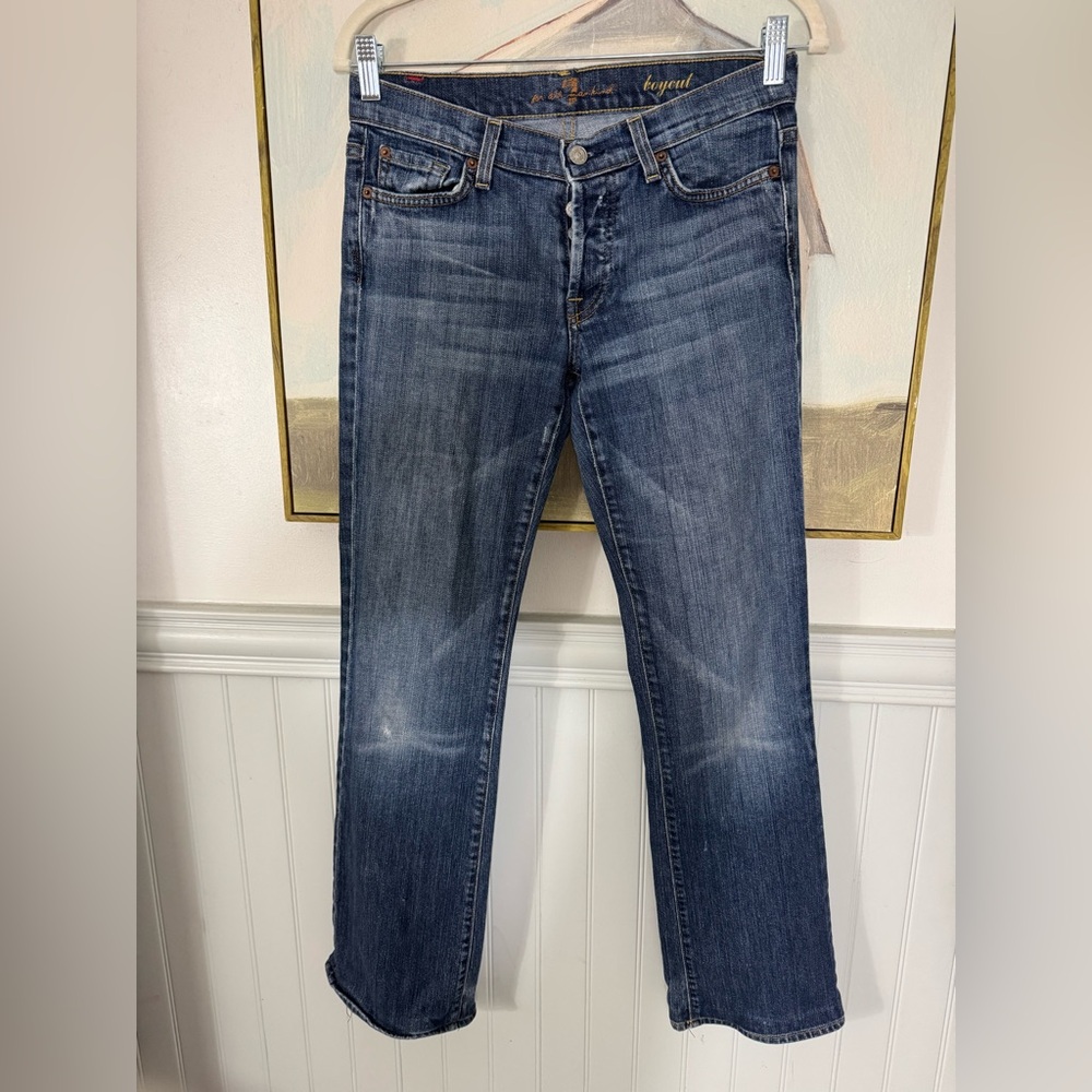 7 FOR ALL MANKIND Boycut Medium Wash Size 28